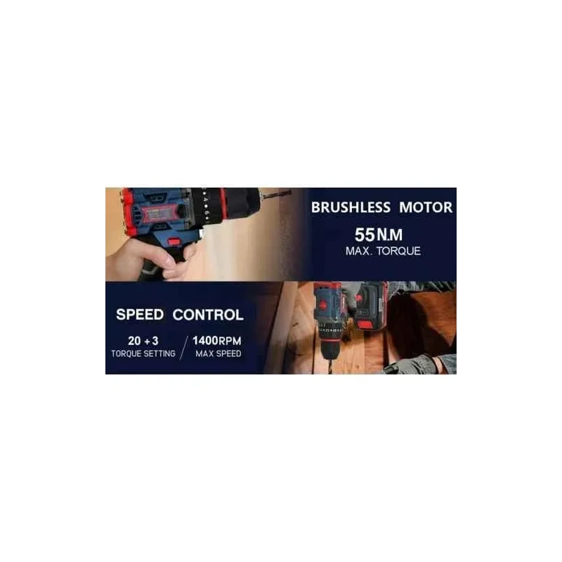 MECRAAF 21V 48Vf 10mm Blue Cordless Drill with LED Work Light image-6