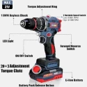MECRAAF 21V 48Vf 10mm Blue Cordless Drill with LED Work Light image-10