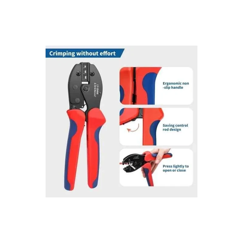 MECRAAF 2.5-6Sqmm Carbon Steel Solar Crimping Tool with Plastic Handle LY-2546B image-3