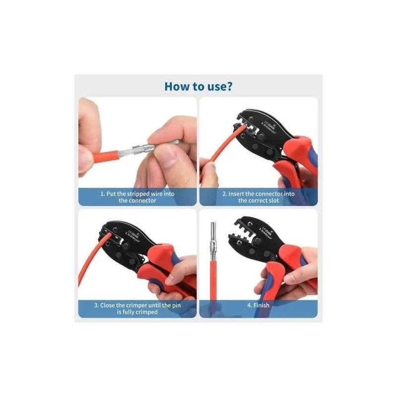 MECRAAF 2.5-6Sqmm Carbon Steel Solar Crimping Tool with Plastic Handle LY-2546B image-8