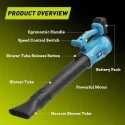 MECRAAF 21V 4Ah 2400rpm Cordless Leaf Blower with 2 Pcs Battery & Charger image-7