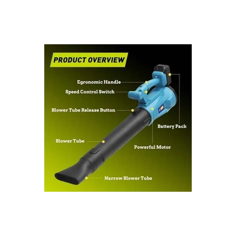 MECRAAF 21V 4Ah 2400rpm Cordless Leaf Blower with 2 Pcs Battery & Charger image-7