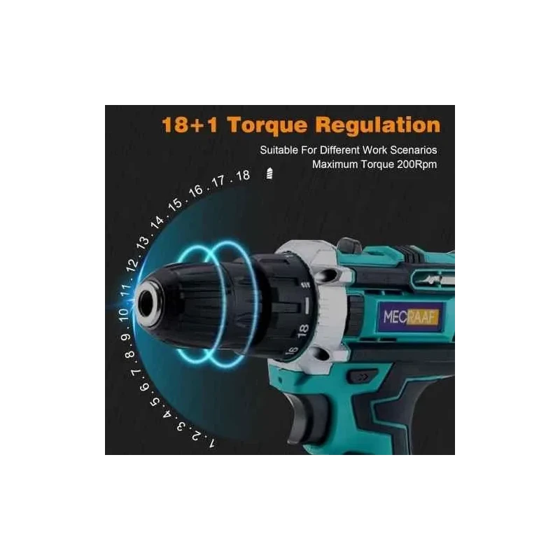 MECRAAF 12V 1.5Ah 10mm Cordless Drill with LED Work Light image-7