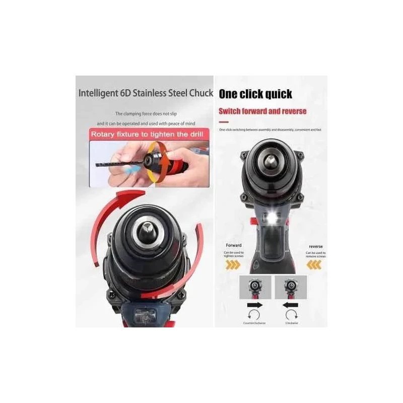 MECRAAF 18V 2Ah 10mm Blue & Red Cordless Drill with LED Work Light MC-18 image-1