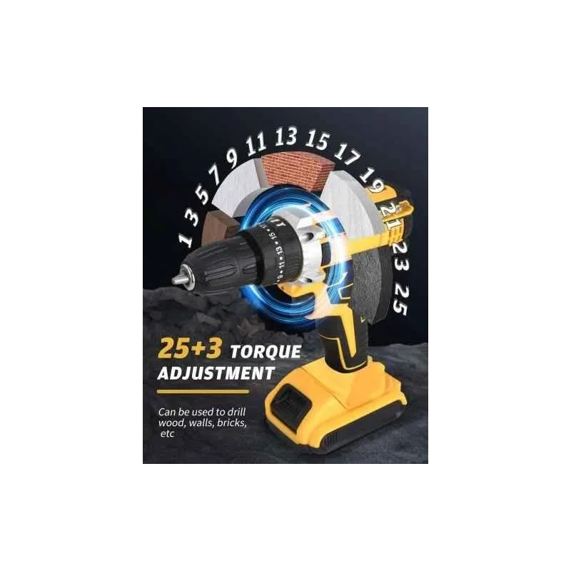 MECRAAF 21V 1.5Ah 10mm Cordless Drill with LED Work Light image-3