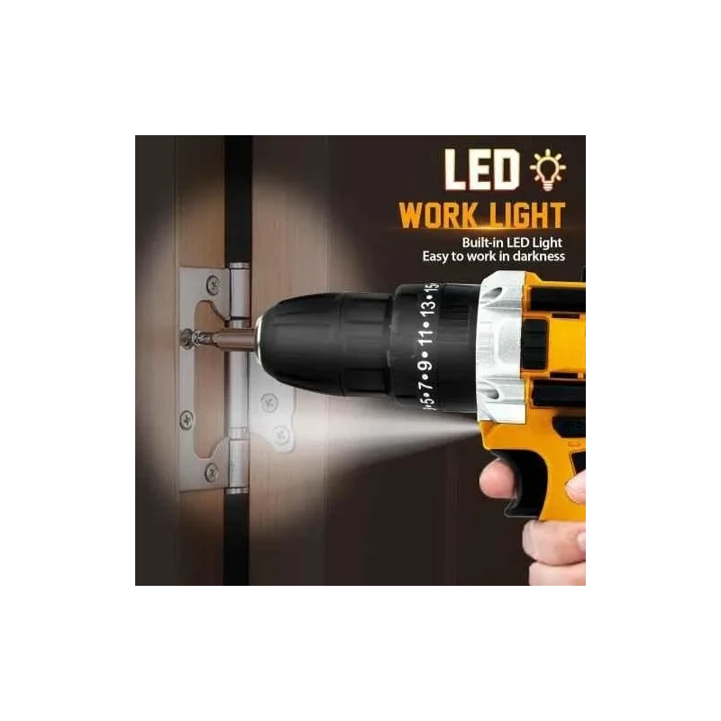 MECRAAF 21V 1.5Ah 0.8-10mm Cordless Drill with LED Work Light image-2