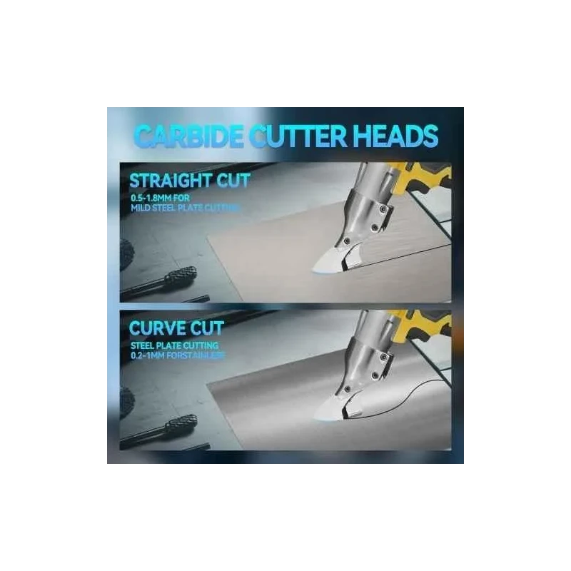 MECRAAF 21V 2400rpm Heavy Duty Cordless Brushless Metal Shear for Cutting Metal Iron & Stainless Steel image-1