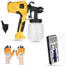 Hillgrove HGCM1321 Plastic DIY HVLP Paint Sprayer Gun with Gloves & 16 in 1 Screwdriver