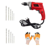 Hillgrove HGCM228M1 550W 10mm Drill Machine with 10 Masonry Drill Bits & Gloves
