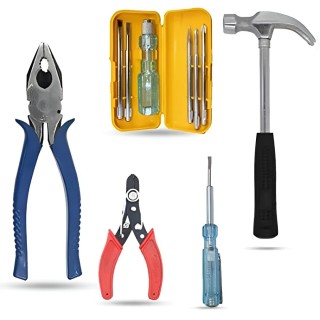 Hillgrove HGCM890 Tool Combo with 8-Inch Plier Hammer Wire Cutter Line Tester & 5-in-1 Screwdriver image-1