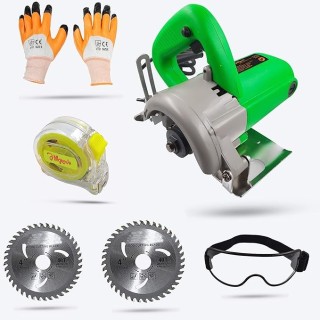 Hillgrove HGCM243M1 1050W Cutting Saw Machine Combo with 2 Cutting Wheels Safety Goggles Tape & Gloves image-1