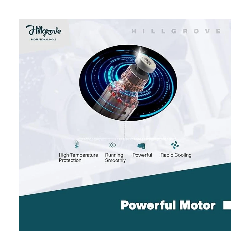 Hillgrove HGCM243M1 1050W Cutting Saw Machine Combo with 2 Cutting Wheels Safety Goggles Tape & Gloves image-6