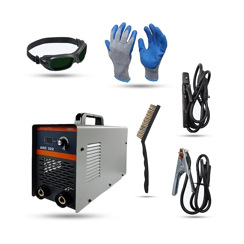 Hillgrove ARC302 302A IGBT Inverter Welding Machine with Holder Clamp Gloves Goggles Rods & Brush-1