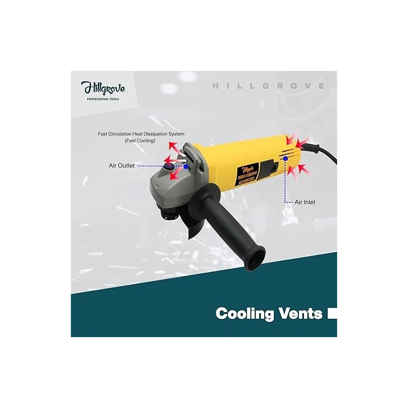 Hillgrove HGCM367M1 1200W Hammer Drill Machine & 850W Angle Grinder Combo with SDS Adapter Chuck 5 SDS Plus & 5 Masonry Bit-6