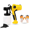 Hillgrove HGCM1018 400W DIY HVLP Paint Sprayer Gun with Gloves