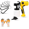 Hillgrove HGCM1332 400W DIY HVLP Paint Sprayer Gun with Gloves & 9-Piece Ring Hex Allen Key Set
