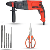 Hillgrove HGCM1239 1200W Hammer Impact Drill Machine with 5 SDS Plus Bits & Scissor