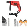 Hillgrove HGCM247M1 700W Drill Machine with Gloves & 15-Piece Bit Set (HSS, Wood, Masonry)