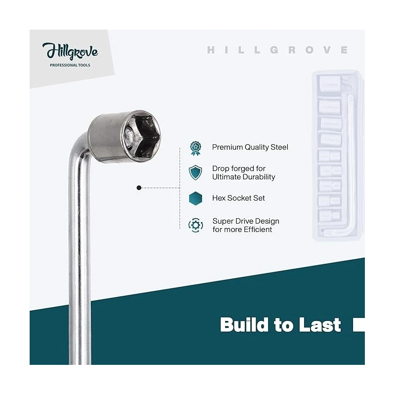 Hillgrove HGCM411M1 10-Piece Hex Socket Spanner Set with 5-in-1 Screwdriver & 8-Inch Adjustable Wrench image-5