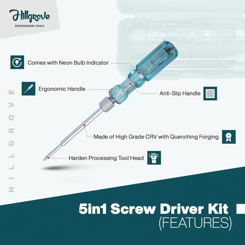 Hillgrove HGCM411M1 10-Piece Hex Socket Spanner Set with 5-in-1 Screwdriver & 8-Inch Adjustable Wrench image-8