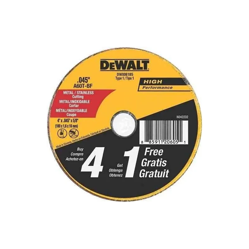Dewalt DW8061B5 4 Inch Grinding Wheel for Metal & Stainless (Pack of 25) image-1
