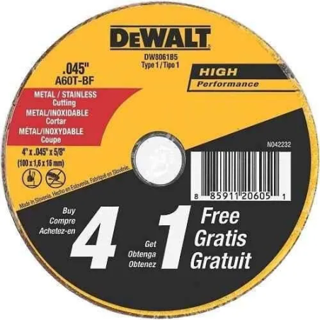 Dewalt DW8061B5 4 Inch Grinding Wheel for Metal & Stainless (Pack of 25) image-1