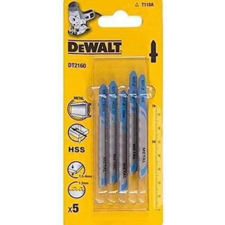 Dewalt DT2160-QZ Metric 5-Pcs 5mm HSS Steel Jigsaw Blade Set image-1