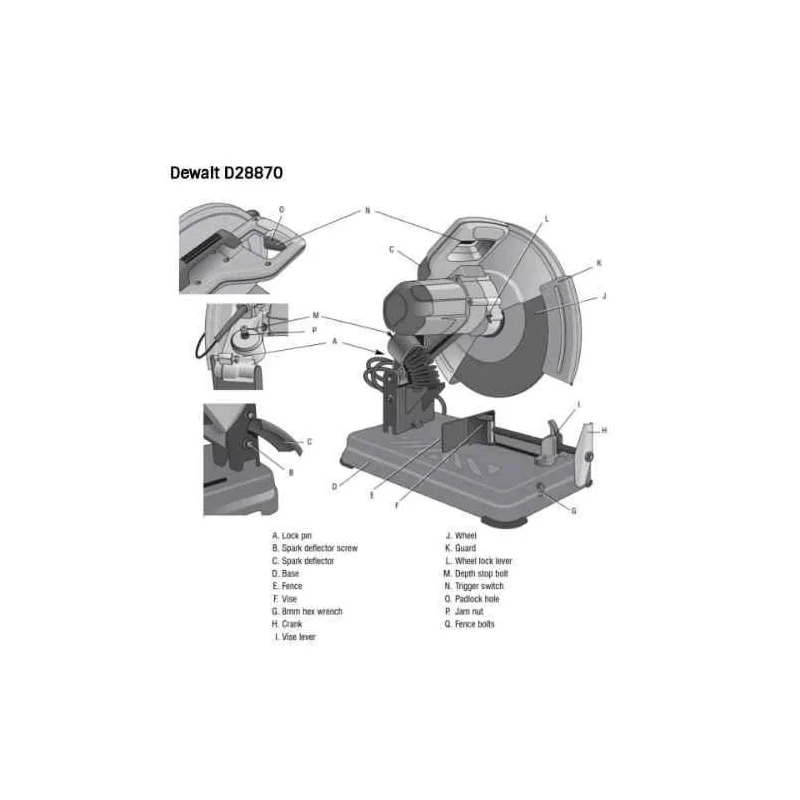 Dewalt D28870 355mm 2200W Heavy Duty Chop Saw image-1