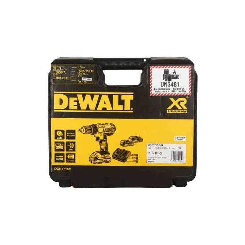 Dewalt DCD771S2 18V 13mm Cordless Compact Drill Driver image-7