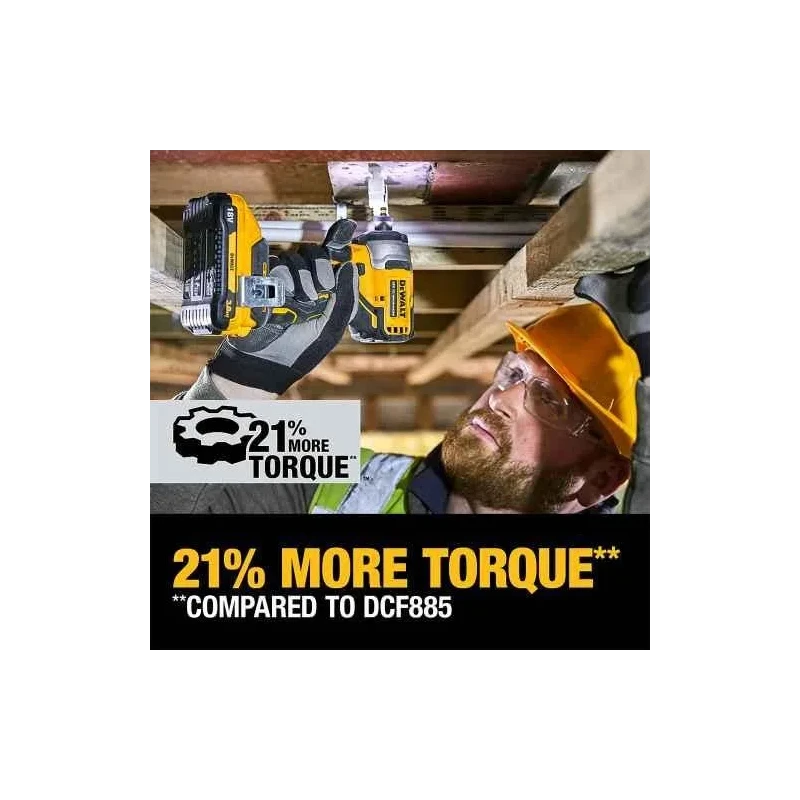 Dewalt DCF809L2T-QW 1/4 Inch 18V 3Ah Li-ion XR Brushless Impact Wrench Kit image-5