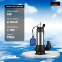 V-Guard VSWS-F25U5 1 HP Single Phase Sewage Pump, Stainless Steel, Chemical Resistant | EnvMart