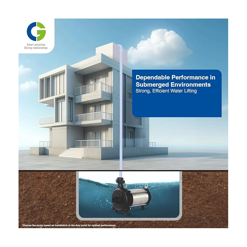 Crompton Greaves CGDOW1080Z30 1 HP Single Phase Domestic Open Well Submersible Pump, 220V, Cast Iron | EnvMart