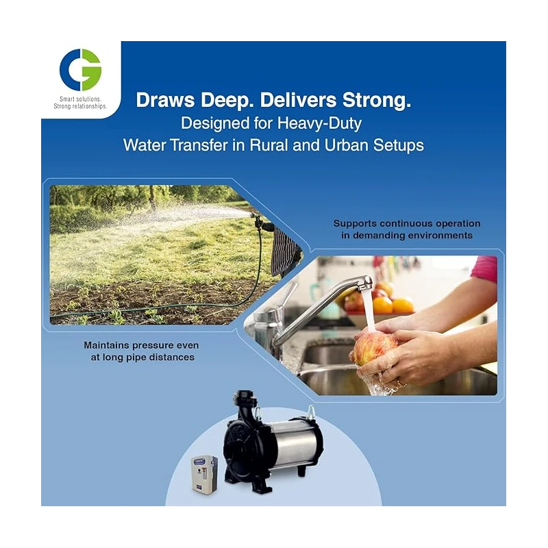 Crompton Greaves CGDOW1080Z30 1 HP Single Phase Domestic Open Well Submersible Pump, 220V, Cast Iron | EnvMart