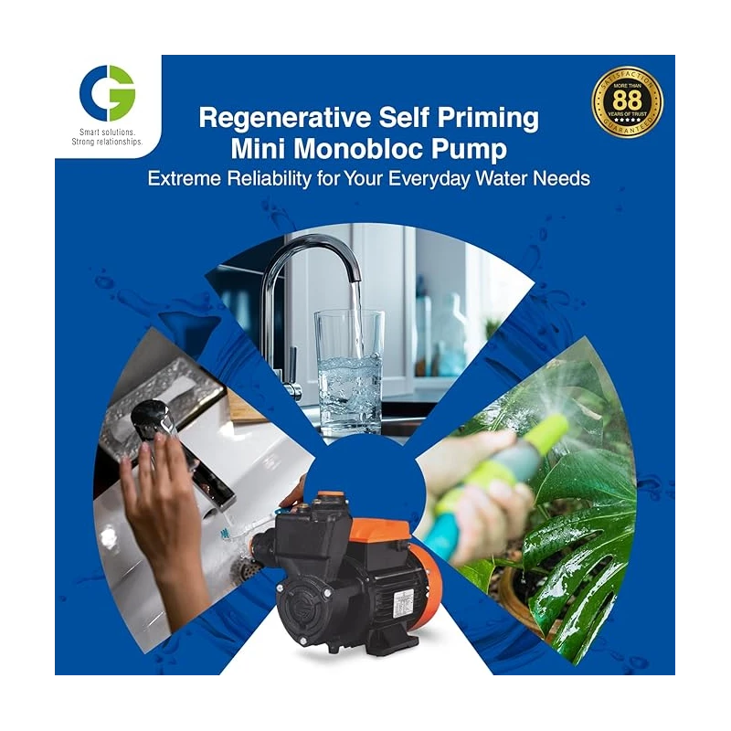 Crompton CGDMM15XT 1.5 HP Self Priming Monoblock Pump, High Speed, Mini Series | EnvMart