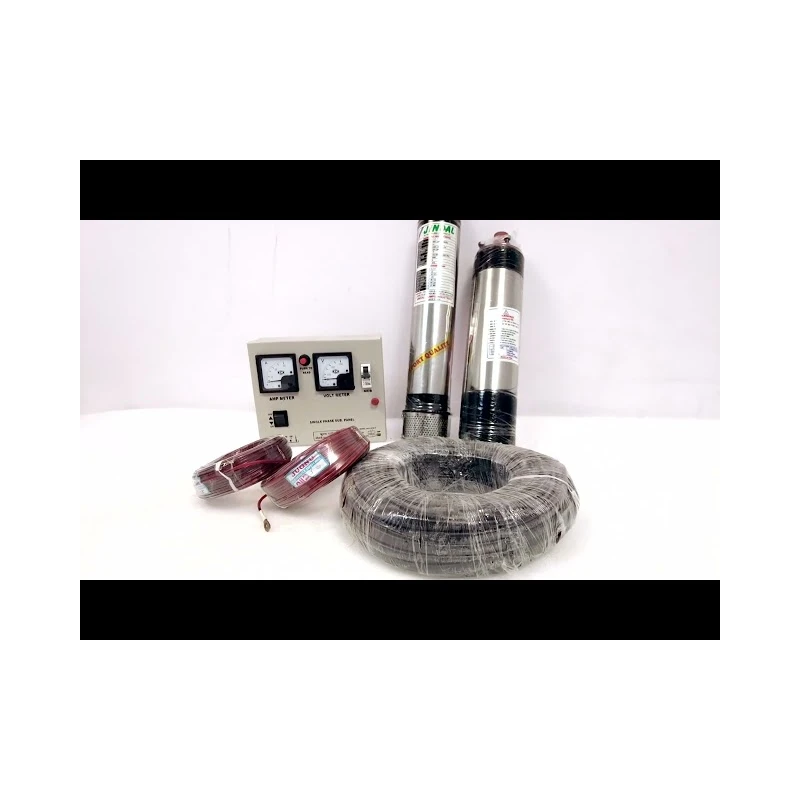 Jindal 1.5 HP Borewell Submersible Pump, Oil Filled, Ganpati Series, Copper Winding, Single Phase with Control Panel | EnvMart