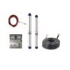 Damor 1.5HP Single Phase Oil Filled Borewell Submersible Pump with Control Panel 60m Safety Wire & 50m Submersible Cable