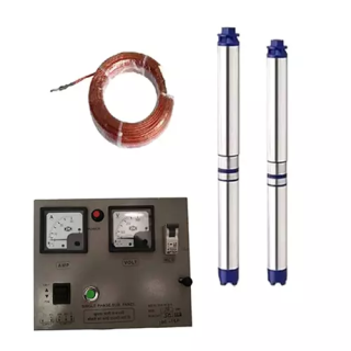 Jindal 2 HP 15 Stage Oil Filled Borewell Submersible Pump Set with Control Panel & 60m Safety Wire | EnvMart