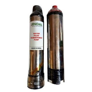Jindal 1.5 HP 13 Stage Water Filled Single Phase Submersible Pump with Control Panel, 90 LPM, 60 m Head | EnvMart
