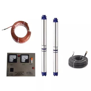 Flexo 1HP 4 Inch Single Phase Oil Filled Borewell Submersible Pump, Control Panel, 30m Cable | EnvMart