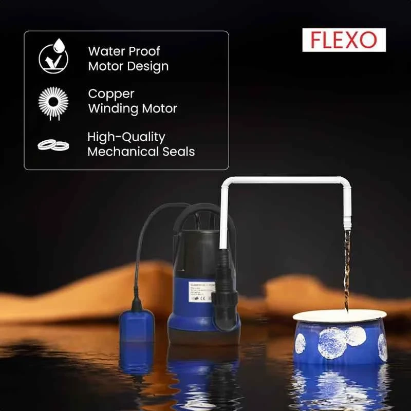 Flexo Sew 100 1.5 HP Sewage Submersible Pump, Single Phase, 230V, 16500 LPH | EnvMart