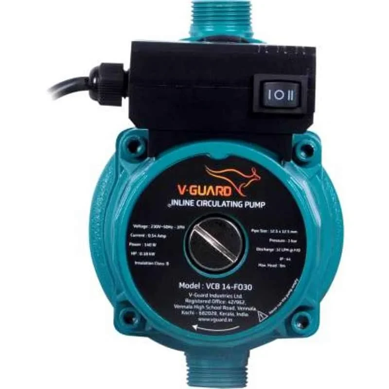 V-Guard VCB14-FO30 Inline Circulation Pressure Booster Water Pump 0.18 HP 230V | EnvMart