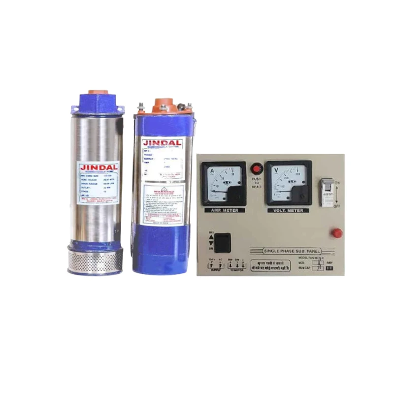 Jindal 1 HP Oil Filled Borewell Submersible Pump with Control Panel Copper Winding | EnvMart
