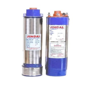 JINDAL 1.5 HP Oil Filled 4 Inch Borewell Submersible Pump, Single Phase, 0.75 kW, Copper Winding | EnvMart