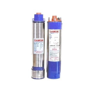 Damor 1 HP 4 Inch Oil Filled Submersible Borewell Pump Stainless Steel Copper Winding 180-220V | EnvMart