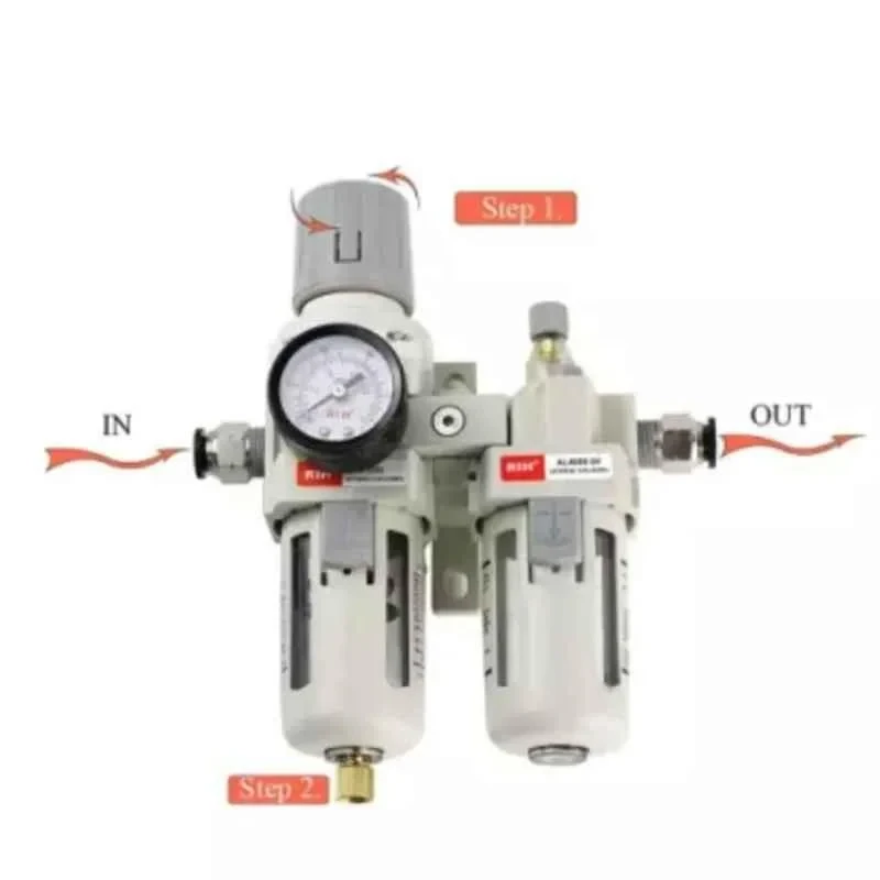 RIH AC 4010-04 Air Regulator & Filter Lubricator Combination 3/8 Inch 2000 LPM 0–10 Bar | EnvMart