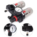 RIH BFC-4000 Black Aluminium Alloy Pneumatics Pressure Regulator 1/2 inch 1 MPa with Gauge | EnvMart