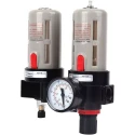 RIH BFC-4000 Black Aluminium Alloy Pneumatics Pressure Regulator 1/2 inch 1 MPa with Gauge | EnvMart