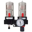 RIH BFC-4000 Black Aluminium Alloy Pneumatics Pressure Regulator 1/2 inch 1 MPa with Gauge | EnvMart