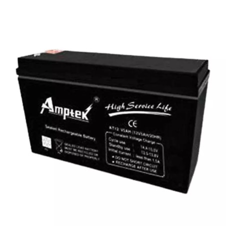 Amptek AT12-5 12V 5Ah Sealed SMF Industrial Battery Maintenance-Free | EnvMart