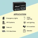 Amptek AT12-7.6 12V 7.6Ah SMF Sealed Rechargeable Industrial Battery | EnvMart